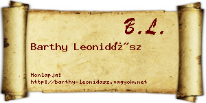 Barthy Leonidász névjegykártya